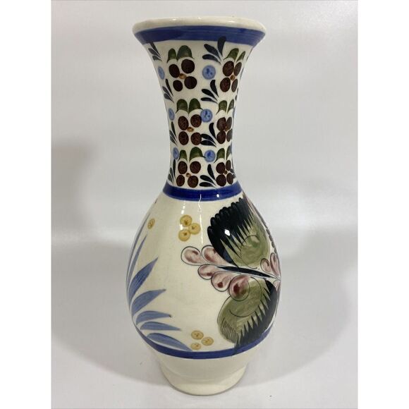 Large Vintage Mexican Tonala Folk Art Pottery Vase 12” - Picture 3 of 9